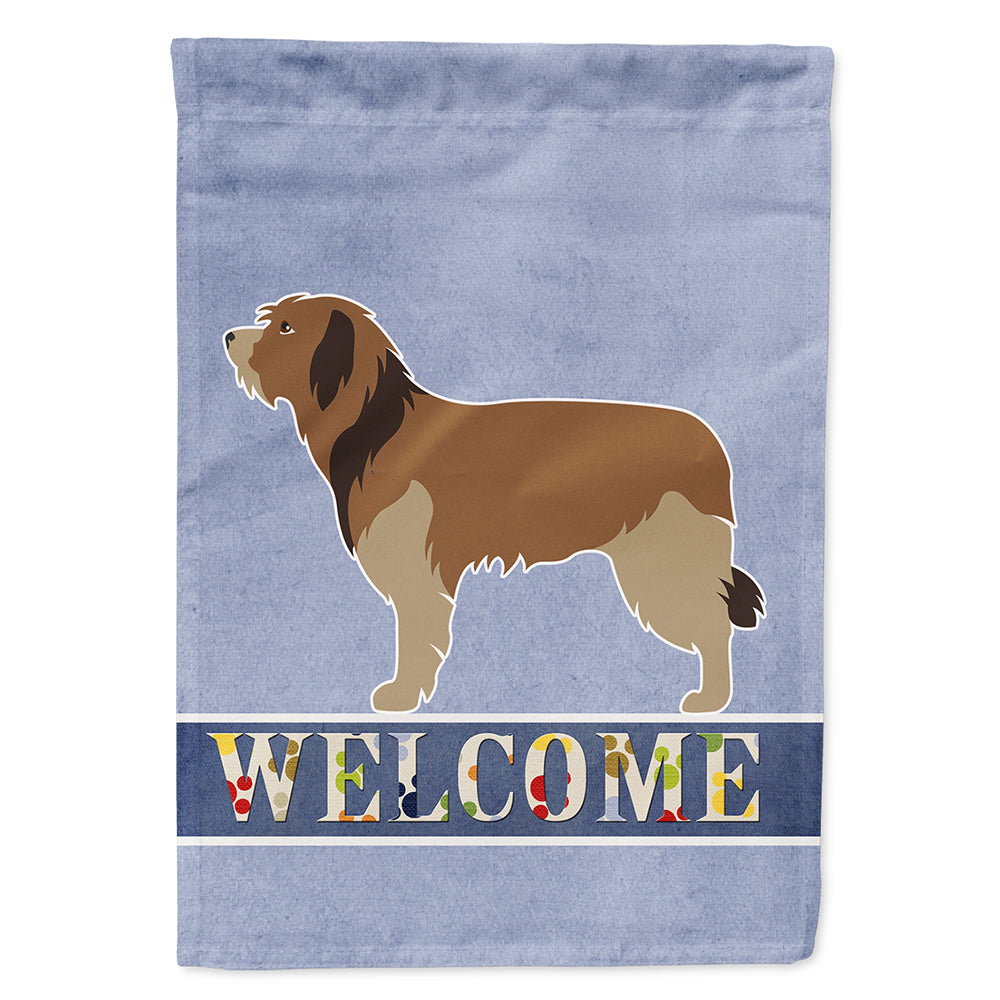Catalan Sheepdog Welcome House Flag 28x40 Porch Sleeve Pole Decorative Outside Yard Banner Artwork Wall Hanging, Polyester