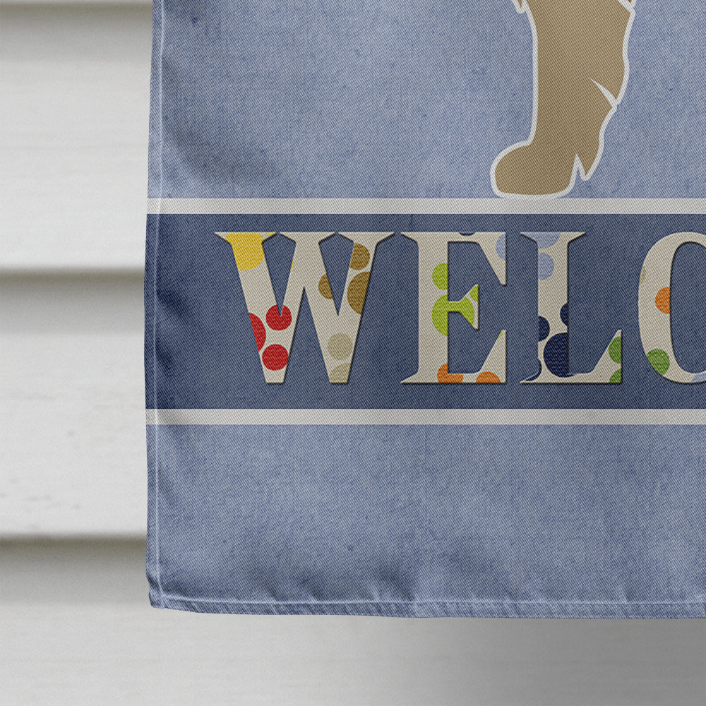 Catalan Sheepdog Welcome House Flag 28x40 Porch Sleeve Pole Decorative Outside Yard Banner Artwork Wall Hanging, Polyester