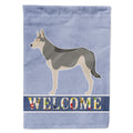 Saarloos Wolfdog Welcome House Flag 28x40 Porch Sleeve Pole Decorative Outside Yard Banner Artwork Wall Hanging, Polyester