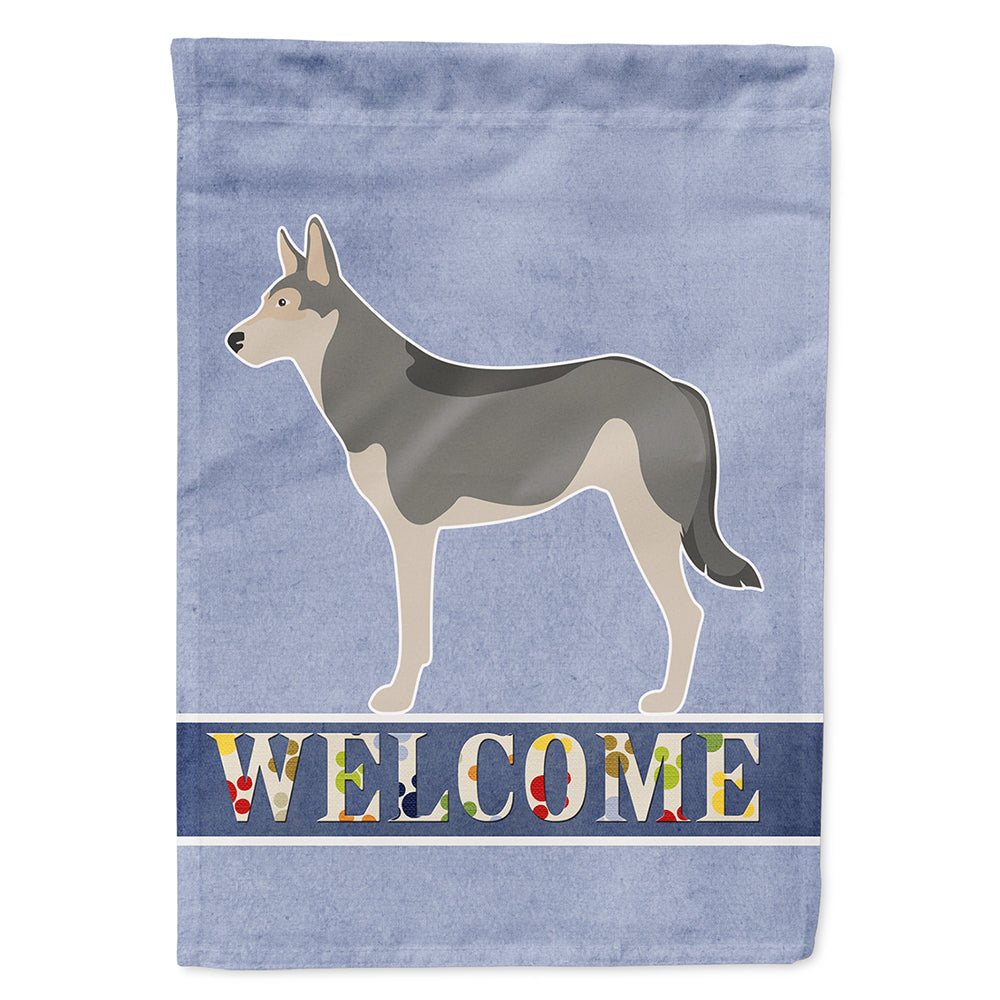 Saarloos Wolfdog Welcome House Flag 28x40 Porch Sleeve Pole Decorative Outside Yard Banner Artwork Wall Hanging, Polyester