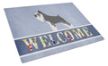 Miniature Schnauzer Welcome Cutting Board Tempered Glass Kitchen Cutting Surface, Heat Resistant Chopping, Non-Slip Feet, Food Prep & Serving