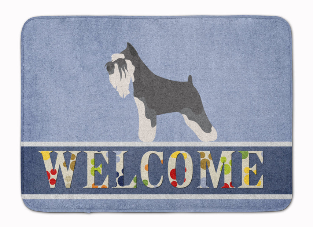 Miniature Schnauzer Welcome Memory Foam Kitchen Mat Machine Washable Anti-Fatigue Cushion Comfort Bath or Kitchen Rug