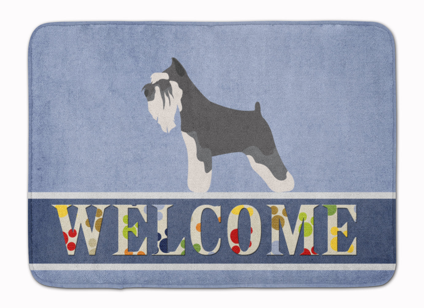 Miniature Schnauzer Welcome Memory Foam Kitchen Mat Machine Washable Anti-Fatigue Cushion Comfort Bath or Kitchen Rug