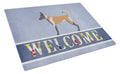 Belgian Malinois Welcome Cutting Board Tempered Glass Kitchen Cutting Surface, Heat Resistant Chopping, Non-Slip Feet, Food Prep & Serving