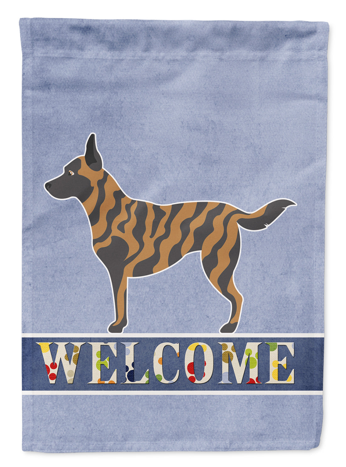 Dutch Shepherd Welcome House Flag 28x40 Porch Sleeve Pole Decorative Outside Yard Banner Artwork Wall Hanging, Polyester