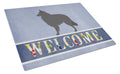 Groenendael Belgian Shepherd Cutting Board Tempered Glass Kitchen Cutting Surface, Heat Resistant Chopping, Non-Slip Feet, Food Prep & Serving