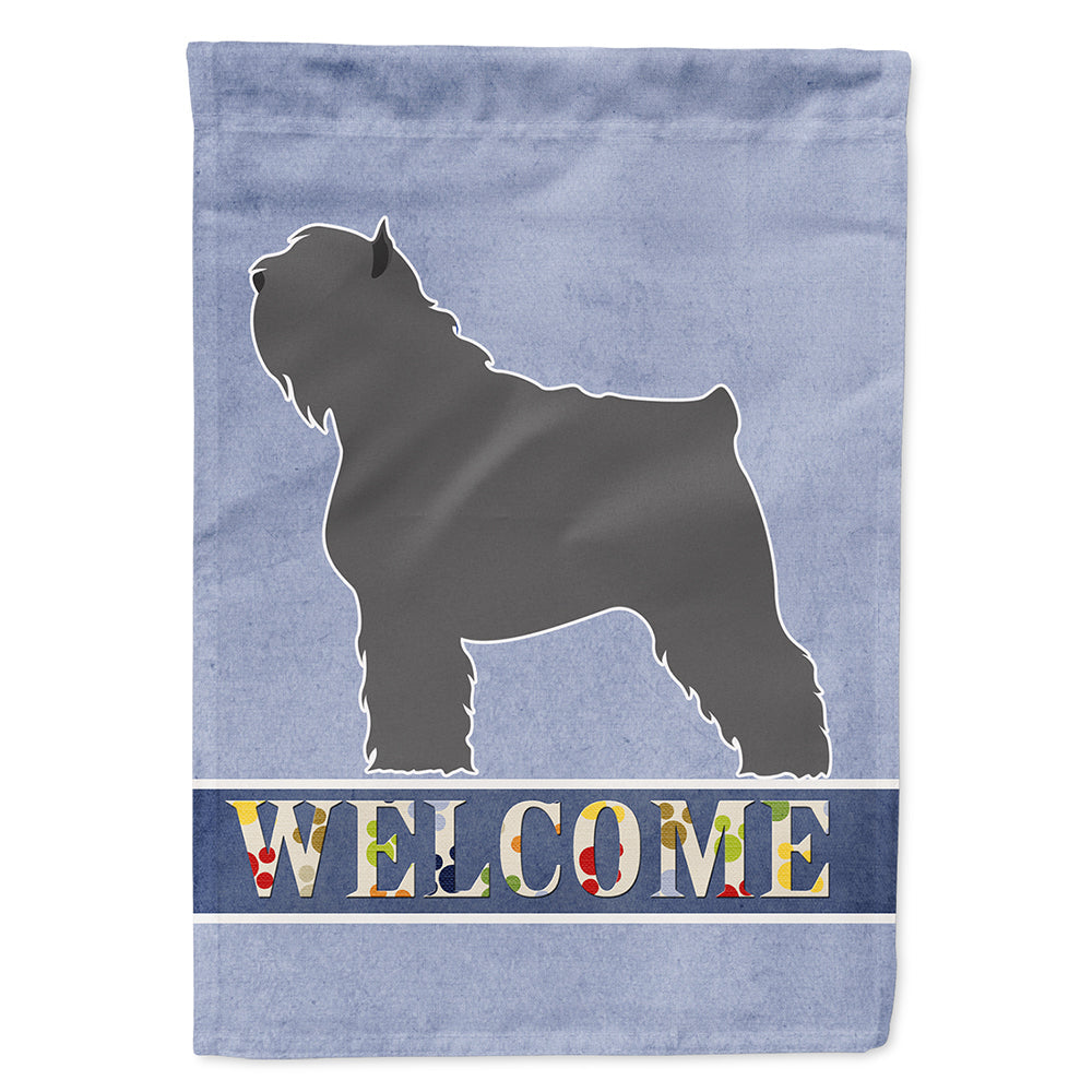 Bouvier des Flandres Welcome House Flag 28x40 Porch Sleeve Pole Decorative Outside Yard Banner Artwork Wall Hanging, Polyester