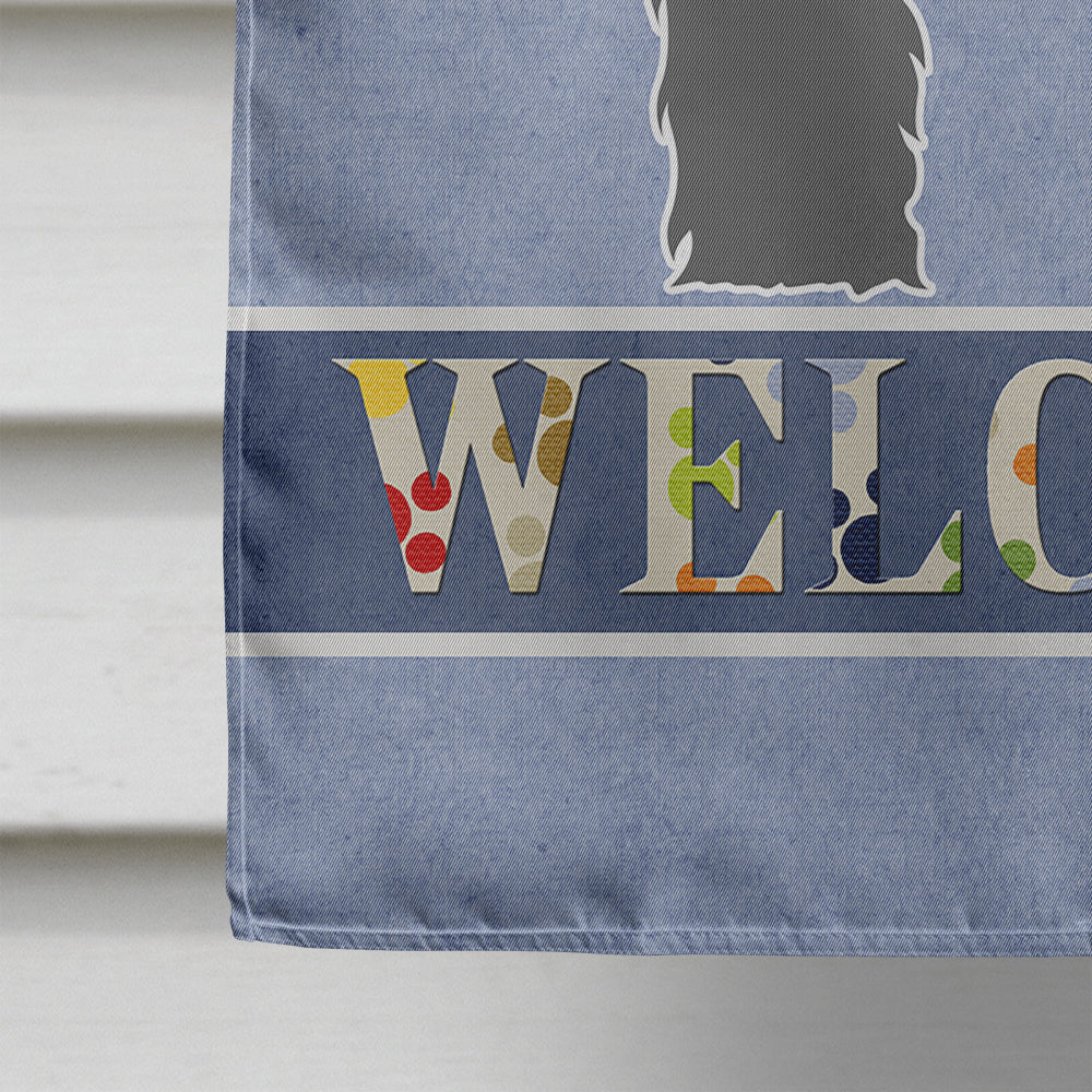 Bouvier des Flandres Welcome House Flag 28x40 Porch Sleeve Pole Decorative Outside Yard Banner Artwork Wall Hanging, Polyester