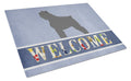Bouvier des Flandres Welcome Cutting Board Tempered Glass Kitchen Cutting Surface, Heat Resistant Chopping, Non-Slip Feet, Food Prep & Serving