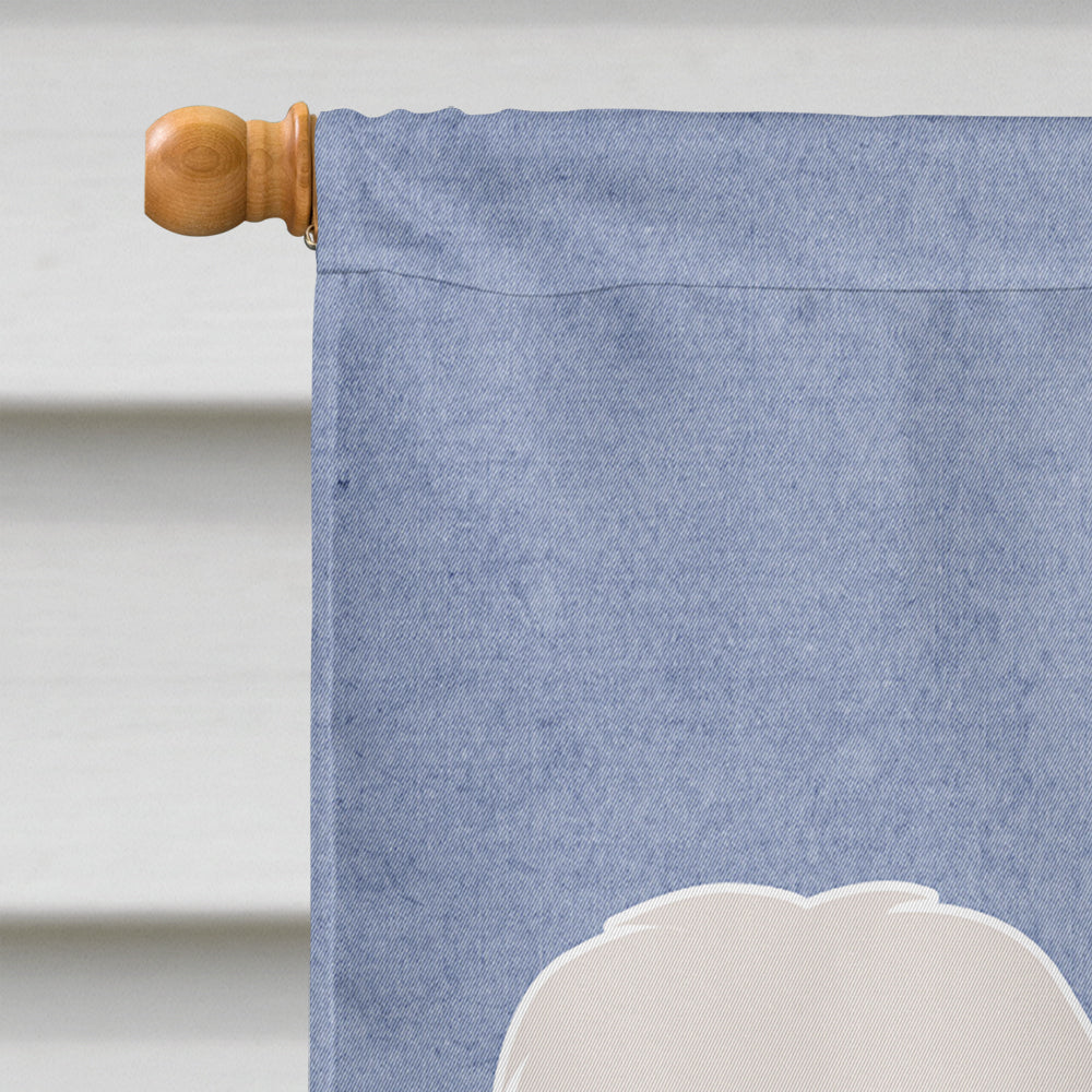 Old English Sheepdog Welcome House Flag 28x40 Porch Sleeve Pole Decorative Outside Yard Banner Artwork Wall Hanging, Polyester