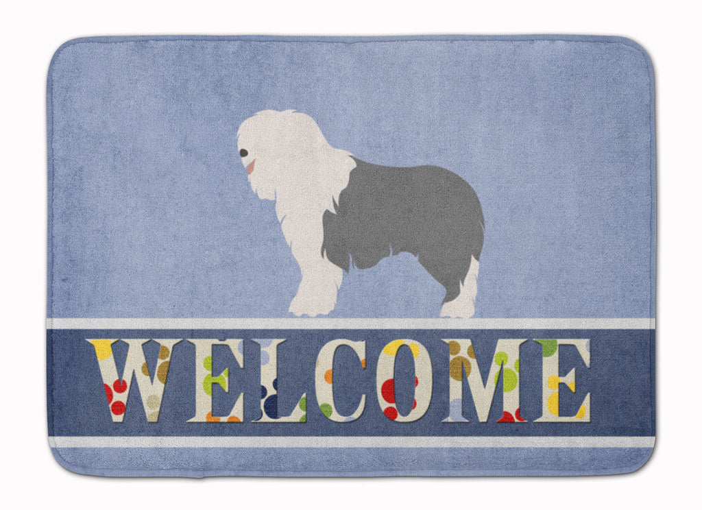Old English Sheepdog Welcome Memory Foam Kitchen Mat Machine Washable Anti-Fatigue Cushion Comfort Bath or Kitchen Rug