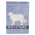 Kuvasz Welcome House Flag 28x40 Porch Sleeve Pole Decorative Outside Yard Banner Artwork Wall Hanging, Polyester