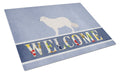 Kuvasz Welcome Cutting Board Tempered Glass Kitchen Cutting Surface, Heat Resistant Chopping, Non-Slip Feet, Food Prep & Serving