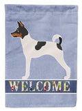 American Toy Fox Terrier Welcome House Flag 28x40 Porch Sleeve Pole Decorative Outside Yard Banner Artwork Wall Hanging, Polyester