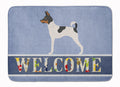 American Toy Fox Terrier Welcome Memory Foam Kitchen Mat Machine Washable Anti-Fatigue Cushion Comfort Bath or Kitchen Rug