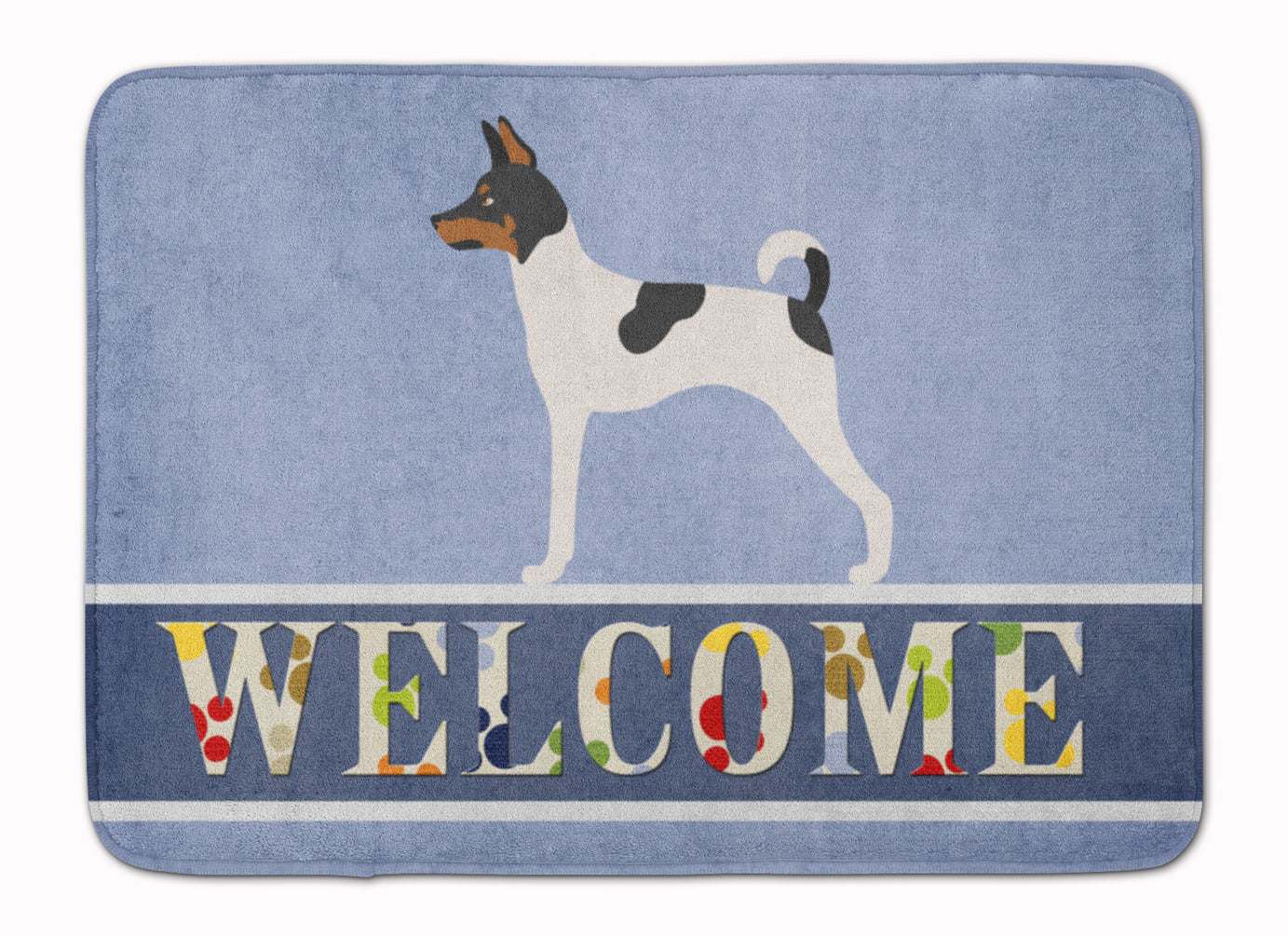 American Toy Fox Terrier Welcome Memory Foam Kitchen Mat Machine Washable Anti-Fatigue Cushion Comfort Bath or Kitchen Rug