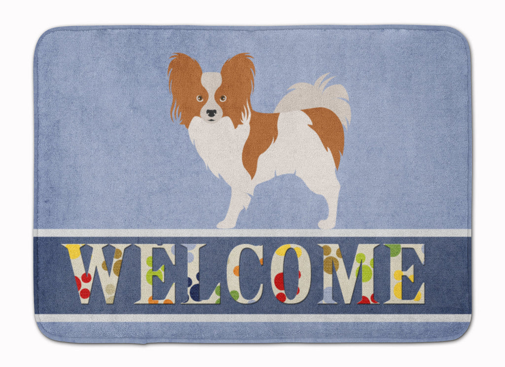 Papillon Welcome Memory Foam Kitchen Mat Machine Washable Anti-Fatigue Cushion Comfort Bath or Kitchen Rug