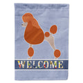 Royal Poodle Welcome House Flag 28x40 Porch Sleeve Pole Decorative Outside Yard Banner Artwork Wall Hanging, Polyester