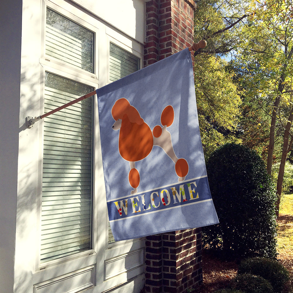 Royal Poodle Welcome House Flag 28x40 Porch Sleeve Pole Decorative Outside Yard Banner Artwork Wall Hanging, Polyester