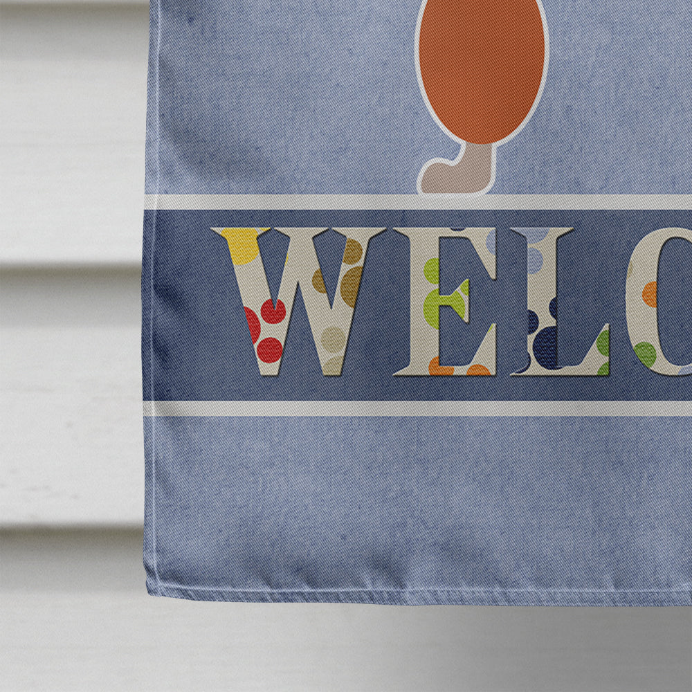 Royal Poodle Welcome House Flag 28x40 Porch Sleeve Pole Decorative Outside Yard Banner Artwork Wall Hanging, Polyester
