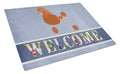 Royal Poodle Welcome Cutting Board Tempered Glass Kitchen Cutting Surface, Heat Resistant Chopping, Non-Slip Feet, Food Prep & Serving