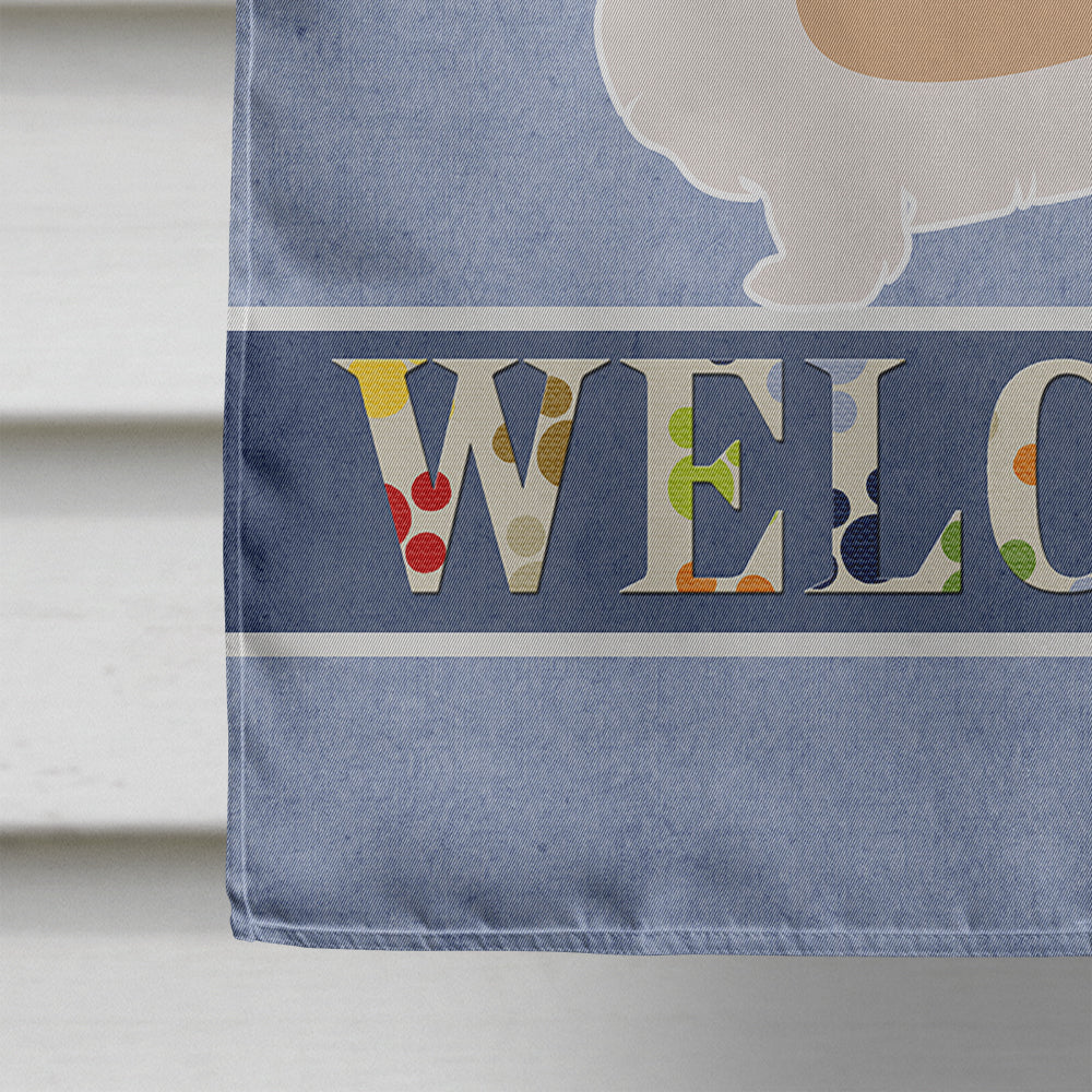 Dandie Dinmont Terrier Welcome House Flag 28x40 Porch Sleeve Pole Decorative Outside Yard Banner Artwork Wall Hanging, Polyester