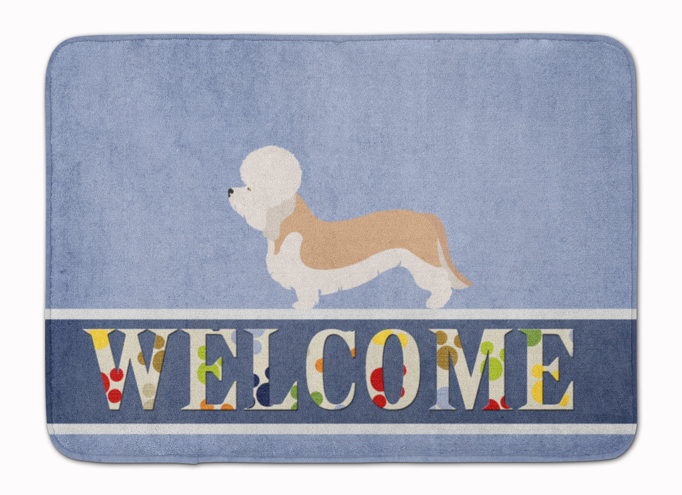 Dandie Dinmont Terrier Welcome Memory Foam Kitchen Mat Machine Washable Anti-Fatigue Cushion Comfort Bath or Kitchen Rug