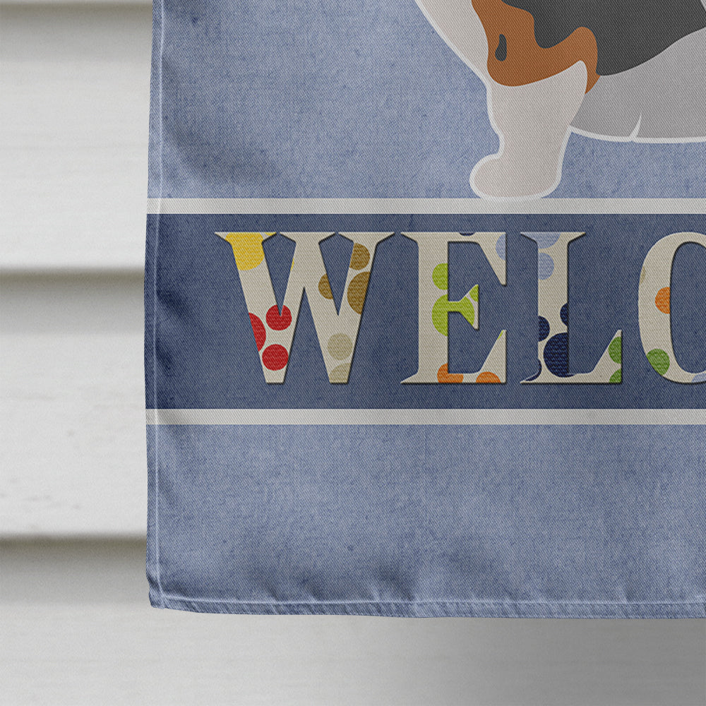 Welsh Corgi Cardigan Welcome House Flag 28x40 Porch Sleeve Pole Decorative Outside Yard Banner Artwork Wall Hanging, Polyester