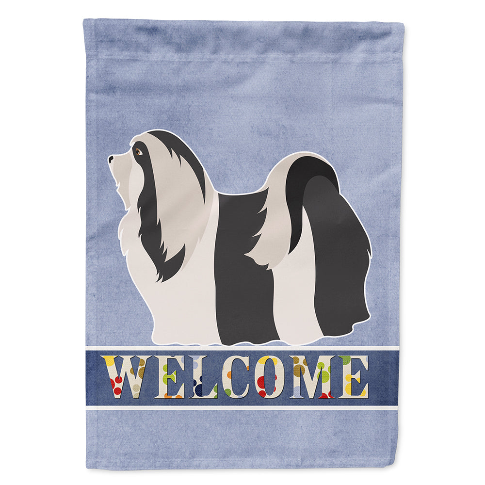 Havanese Welcome House Flag 28x40 Porch Sleeve Pole Decorative Outside Yard Banner Artwork Wall Hanging, Polyester