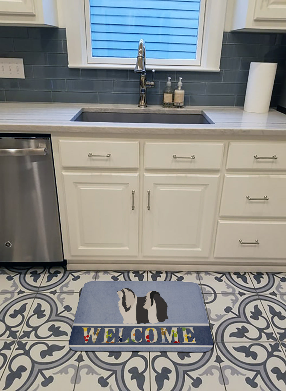 Havanese Welcome Memory Foam Kitchen Mat Machine Washable Anti-Fatigue Cushion Comfort Bath or Kitchen Rug
