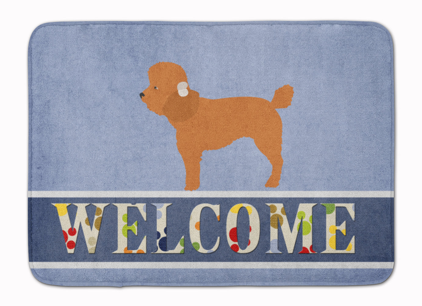 Toy Poodle Welcome Memory Foam Kitchen Mat Machine Washable Anti-Fatigue Cushion Comfort Bath or Kitchen Rug