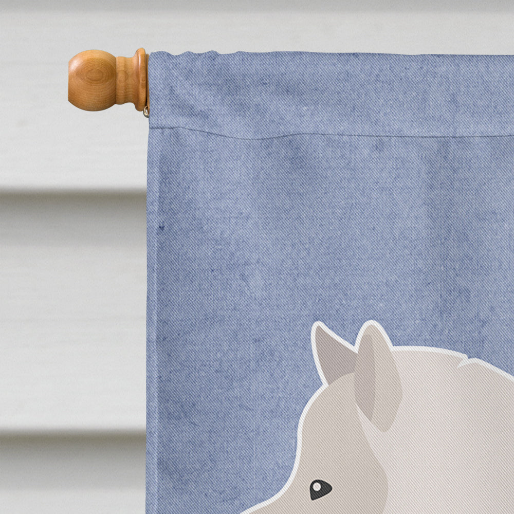 German Spitz Welcome House Flag 28x40 Porch Sleeve Pole Decorative Outside Yard Banner Artwork Wall Hanging, Polyester