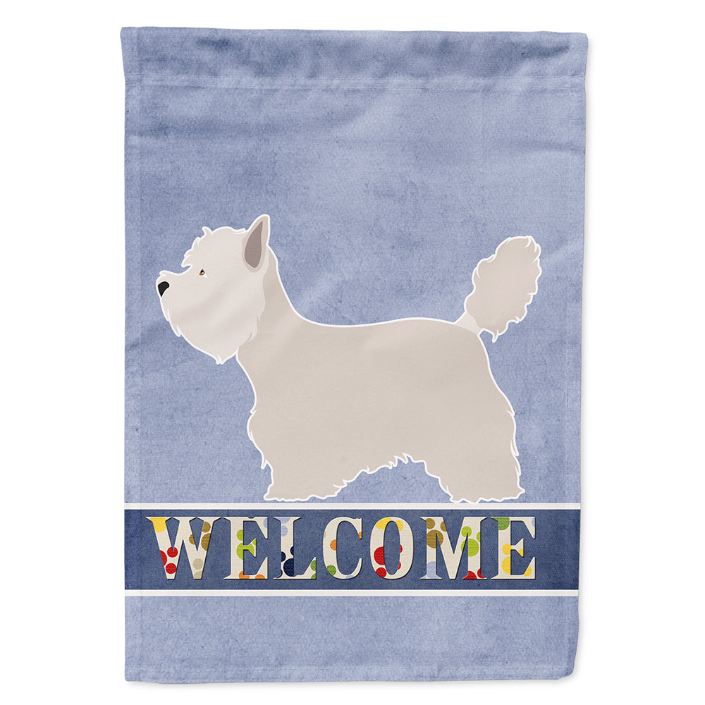 Westie Welcome House Flag 28x40 Porch Sleeve Pole Decorative Outside Yard Banner Artwork Wall Hanging, Polyester