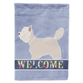 Westie Welcome House Flag 28x40 Porch Sleeve Pole Decorative Outside Yard Banner Artwork Wall Hanging, Polyester