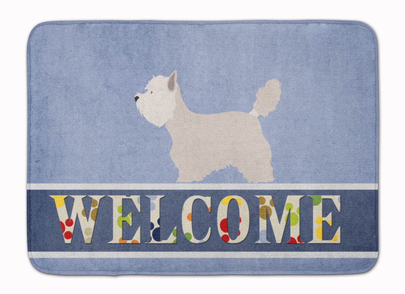 Westie Welcome Memory Foam Kitchen Mat Machine Washable Anti-Fatigue Cushion Comfort Bath or Kitchen Rug