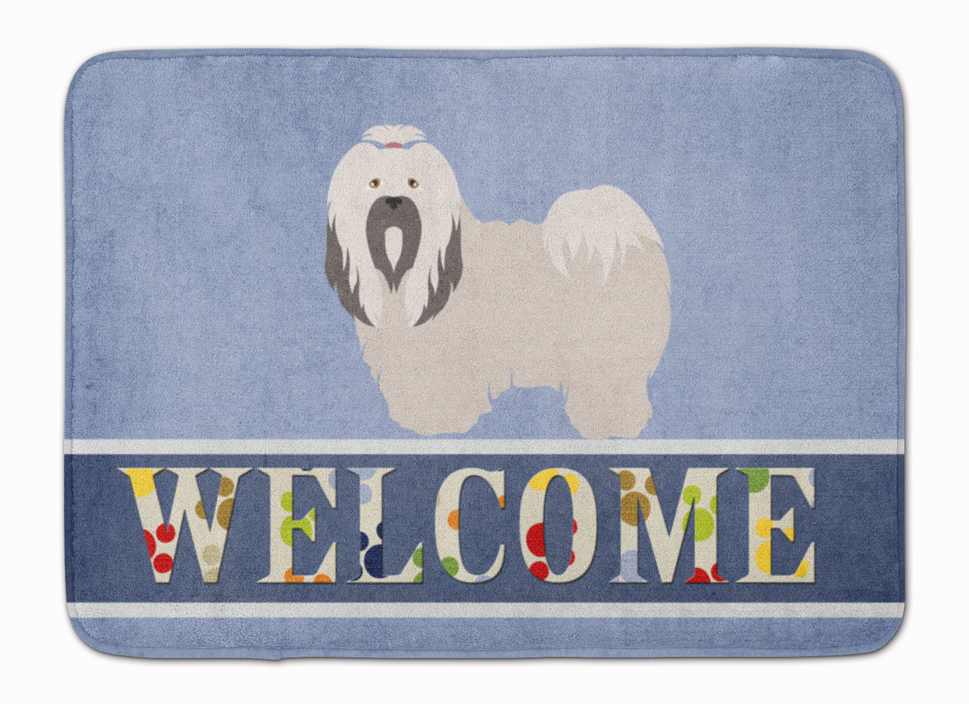 Lhasa Apso Welcome Memory Foam Kitchen Mat Machine Washable Anti-Fatigue Cushion Comfort Bath or Kitchen Rug