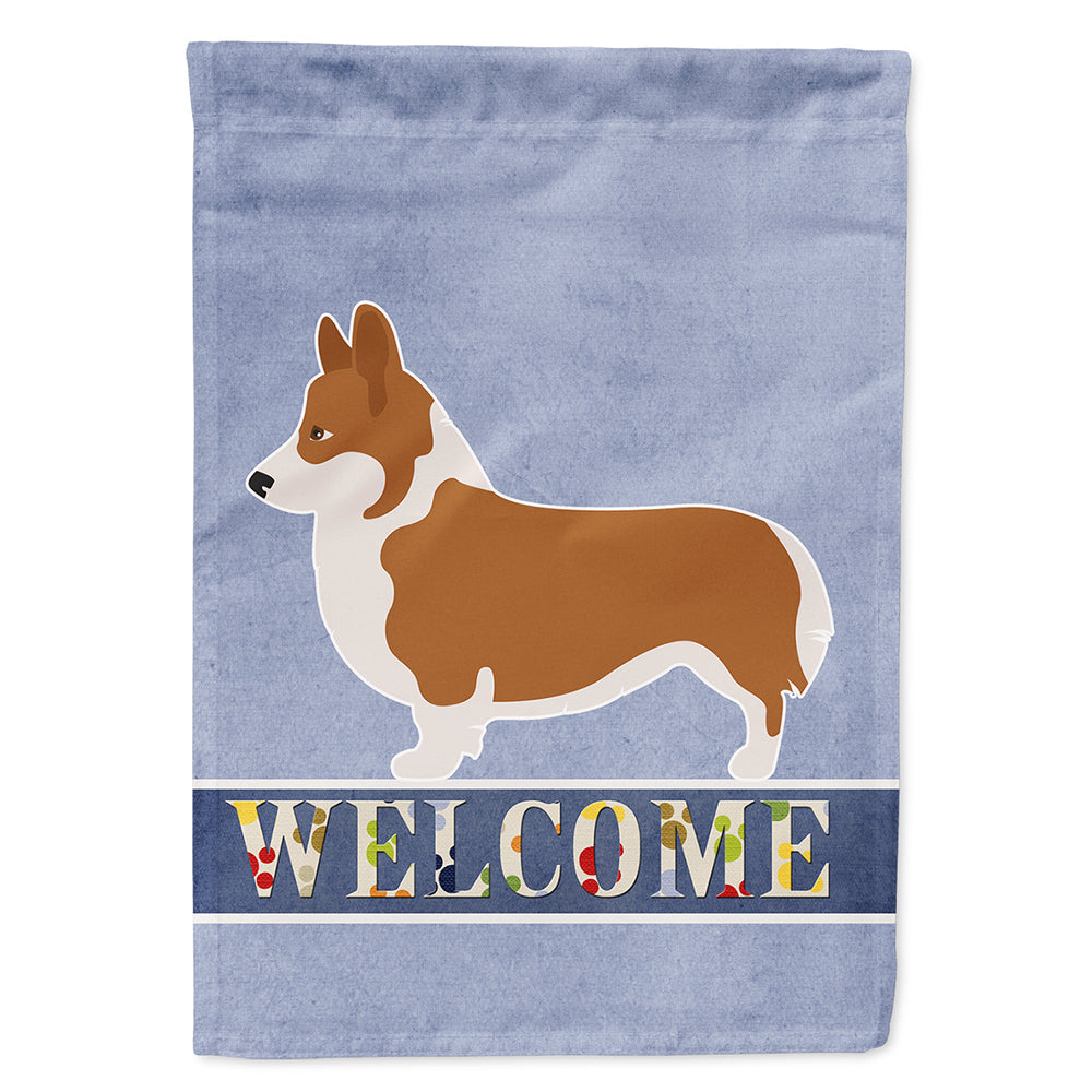 Pembroke Welsh Corgi Welcome House Flag 28x40 Porch Sleeve Pole Decorative Outside Yard Banner Artwork Wall Hanging, Polyester