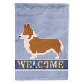 Pembroke Welsh Corgi Welcome House Flag 28x40 Porch Sleeve Pole Decorative Outside Yard Banner Artwork Wall Hanging, Polyester