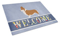 Pembroke Welsh Corgi Welcome Cutting Board Tempered Glass Kitchen Cutting Surface, Heat Resistant Chopping, Non-Slip Feet, Food Prep & Serving