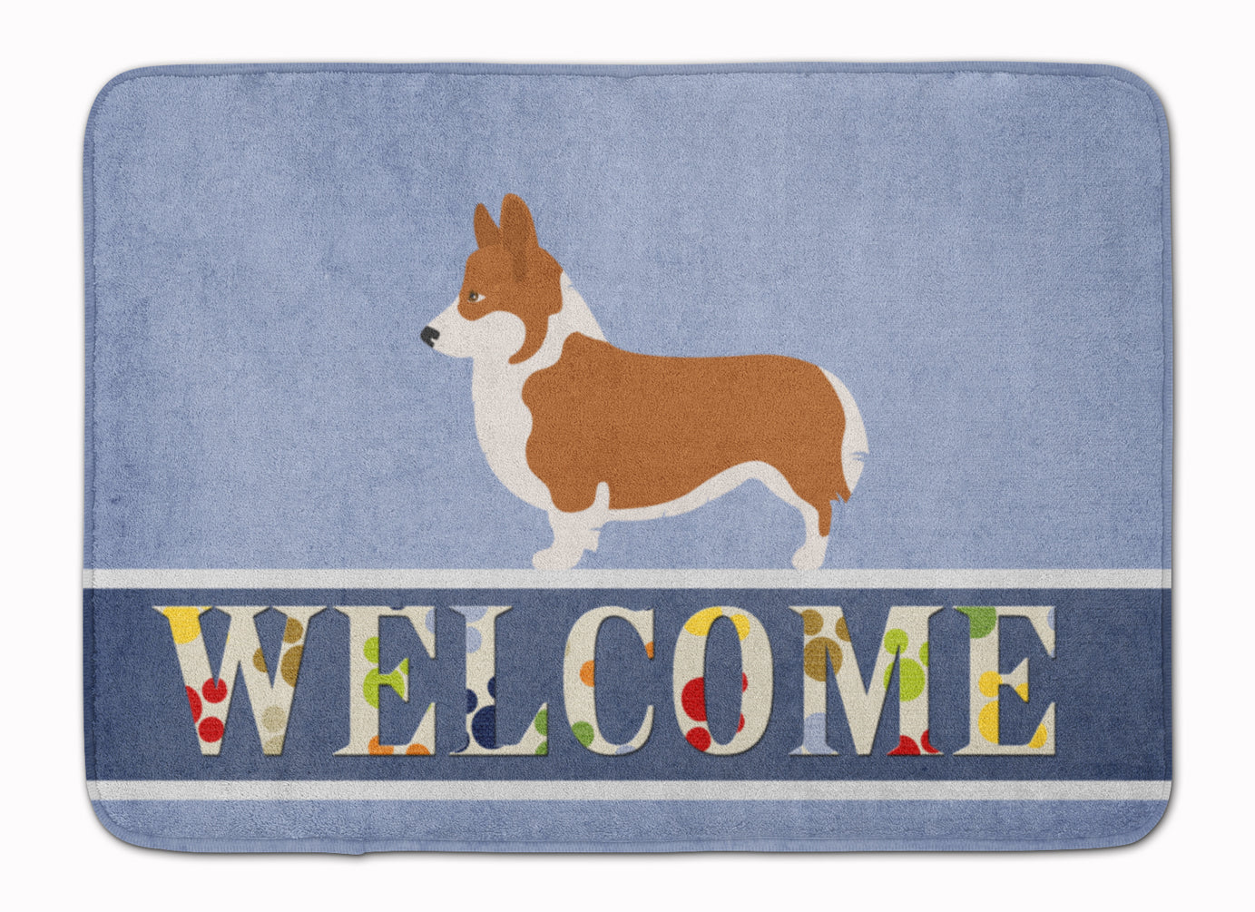 Pembroke Welsh Corgi Welcome Memory Foam Kitchen Mat Machine Washable Anti-Fatigue Cushion Comfort Bath or Kitchen Rug