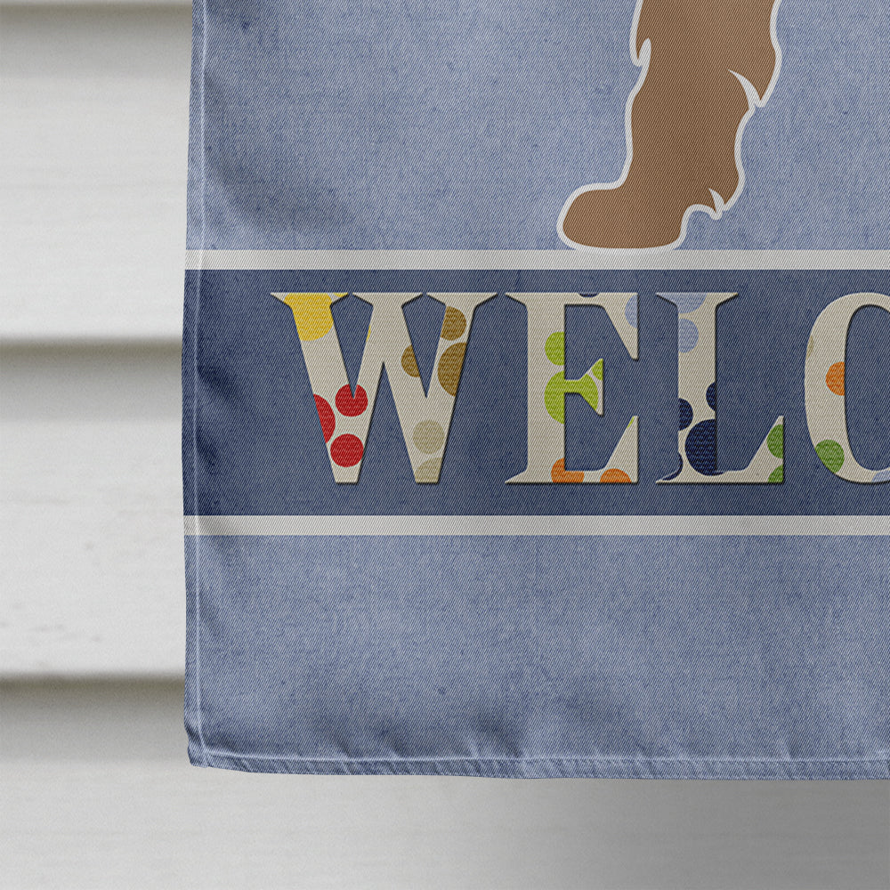 Berger Picard Welcome House Flag 28x40 Porch Sleeve Pole Decorative Outside Yard Banner Artwork Wall Hanging, Polyester