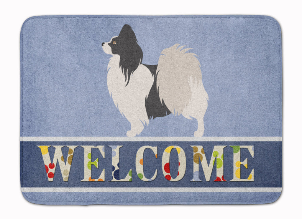Papillon Welcome Memory Foam Kitchen Mat Machine Washable Anti-Fatigue Cushion Comfort Bath or Kitchen Rug