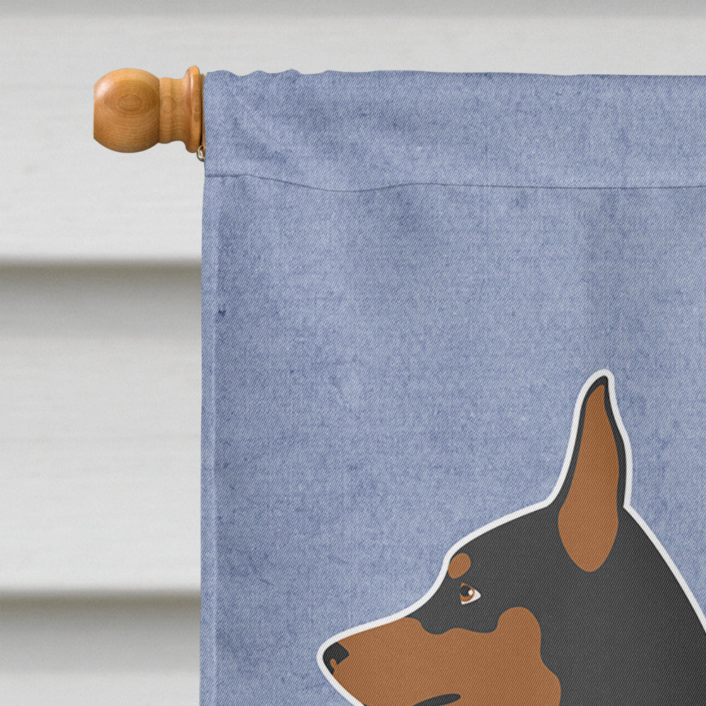 Miniature Pinscher Welcome House Flag 28x40 Porch Sleeve Pole Decorative Outside Yard Banner Artwork Wall Hanging, Polyester