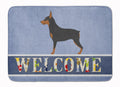 Miniature Pinscher Welcome Memory Foam Kitchen Mat Machine Washable Anti-Fatigue Cushion Comfort Bath or Kitchen Rug