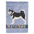 Alaskan Malamute Welcome House Flag 28x40 Porch Sleeve Pole Decorative Outside Yard Banner Artwork Wall Hanging, Polyester