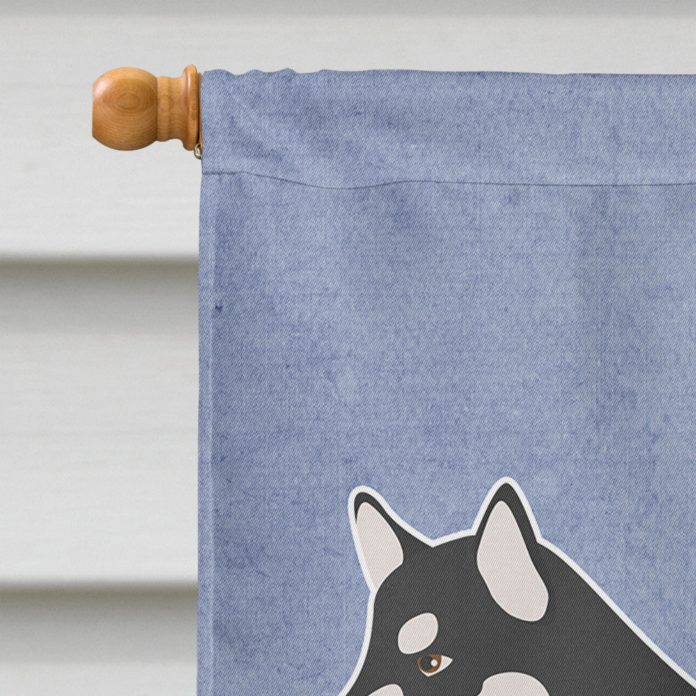 Alaskan Malamute Welcome House Flag 28x40 Porch Sleeve Pole Decorative Outside Yard Banner Artwork Wall Hanging, Polyester