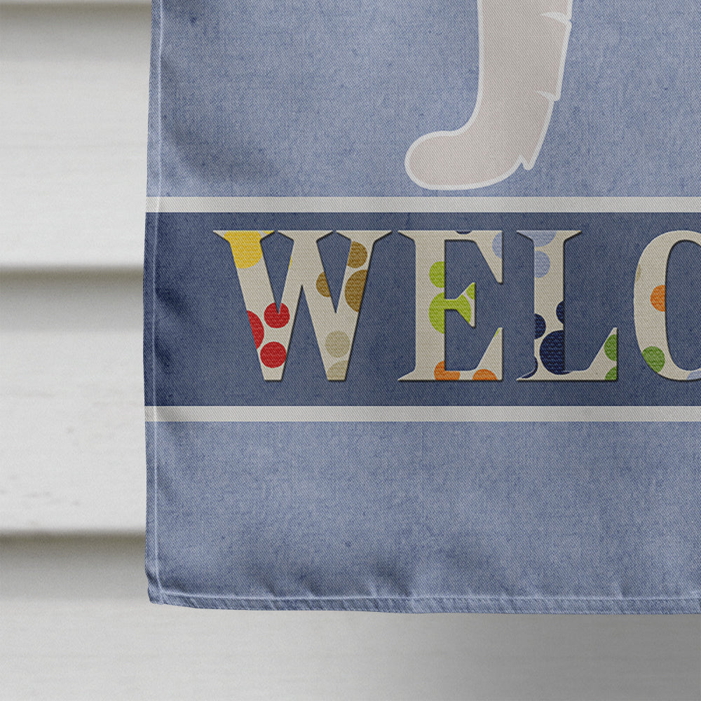 Alaskan Malamute Welcome House Flag 28x40 Porch Sleeve Pole Decorative Outside Yard Banner Artwork Wall Hanging, Polyester