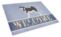 Alaskan Malamute Welcome Cutting Board Tempered Glass Kitchen Cutting Surface, Heat Resistant Chopping, Non-Slip Feet, Food Prep & Serving