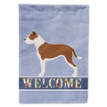 Pit Bull Terrier Welcome House Flag 28x40 Porch Sleeve Pole Decorative Outside Yard Banner Artwork Wall Hanging, Polyester