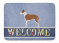 Pit Bull Terrier Welcome Memory Foam Kitchen Mat Machine Washable Anti-Fatigue Cushion Comfort Bath or Kitchen Rug